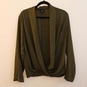 Olive Green Cross Body Top